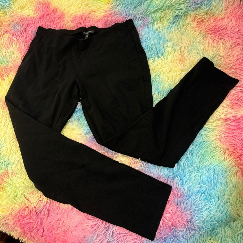 Eileen Fisher Leggings Women PM Black Stretch Viscose Blend